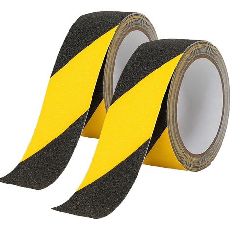 Rutschfestes Klebeband, starke Klebestreifen, rutschfestes Klebeband für Treppenstufen, Klebeband für Fußböden, Treppen im Innen- und Außenbereich, Sicherheitsband (2 Rollen 50 mm x 15 m)
