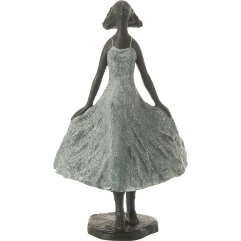 Figurine fille en résine noir et gris - noir et gris (1/4)