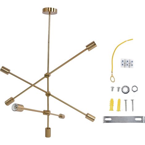 Pendant Light 6 Lights Geometric Style Unique Design Stable Firm Highly Durable Hanging Light Fixtures 110‑220V