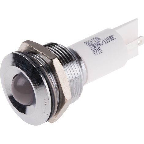 Voyant LED lumineux Blanc RS PRO, dia. 19mm, 130 V dc, 230V c.a. ( Prix pour 1 )