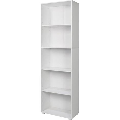 Libreria 5 Ripiani 60x30x195 cm in MDF Bianco