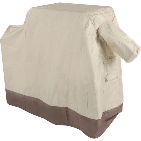 Housse de barbecue en tissu Oxford 420D enduit d'argent, imperméable et anti-poussière, beige et marron, 104 x 68,5 x 124 cm