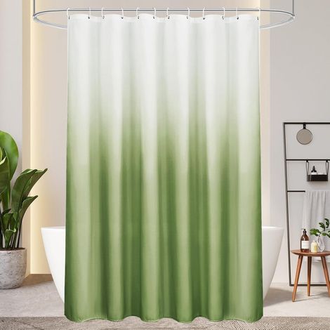 Duschvorhang 180x200cm Grün Textil Wasserdicht Waschbar Antischimmel (1/5)