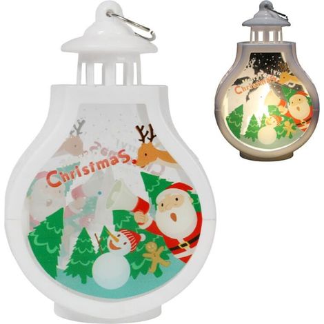 Lanterna natalizia, decorazione luminosa a LED, Natale con Babbo Natale (1/5)