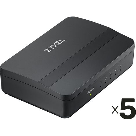 Commutateur de bureau ZYXEL GS-105S v2 5 ports Pack de 5 (1/4)
