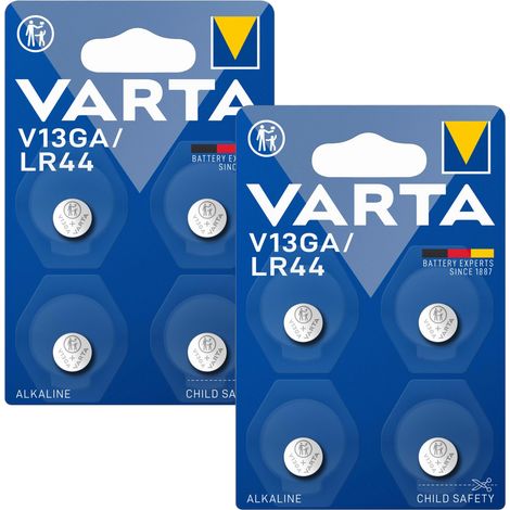 Pile bouton alcaline Varta V13GA 1,5 V pour montre (4 unités x2) (1/4)