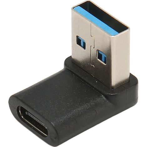 Adaptateur USB-C vers USB-A coudé 10 Gbit/s, Plug and Play, connecteur USB-A 3.2 mâle vers USB-C 3.2 femelle pour PC et ordinateur portable (1/5)