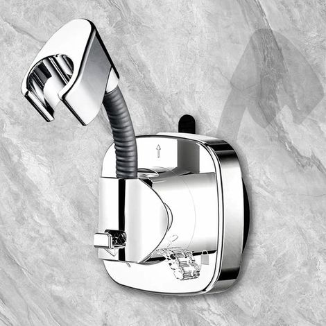 Soporte ajustable para cabezal de ducha con rotación de 360°, ventosa, sin necesidad de taladrar, desmontable. (1/5)