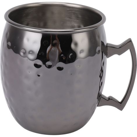 Mug Moscow Mule en acier inoxydable 600ml, tasse à cocktail et bière pointillée noir pour bar domestique (1/5)