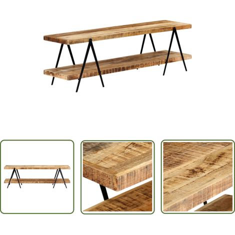 INLIFE Meuble TV 160x40x50 cm Bois solide de manguier (1/5)