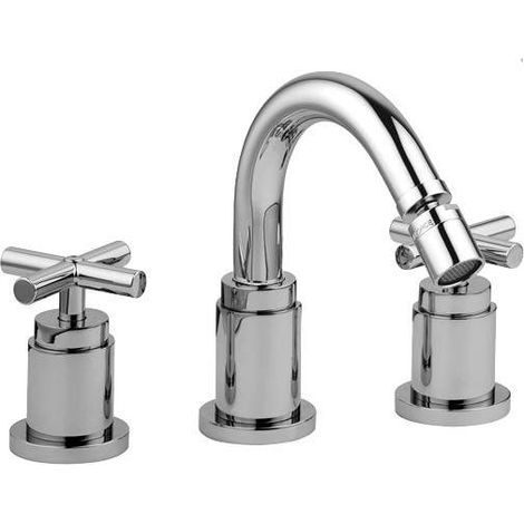 Miscelatore bidet a 3 fori con canna orientabile Paffoni Quattro QTV118CR Piletta con salterello 1"1/4 (1/4)