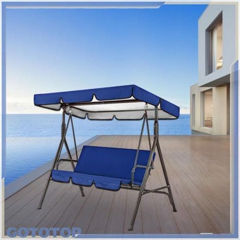 Housse Pour Balançoire - Housse Supérieure 249x185x18 Cm + Housse Siège 150x50x10 Cm - Tissu Oxford 210D Imperméable - Extérieur Terrasse Jardin - 2 Pièces (1/5)