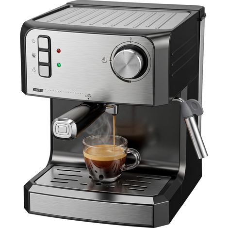 Machine à expresso, machine à café 20 bars avec mousseur à lait, réservoir d'eau de 1,6 litre, noire (1/5)