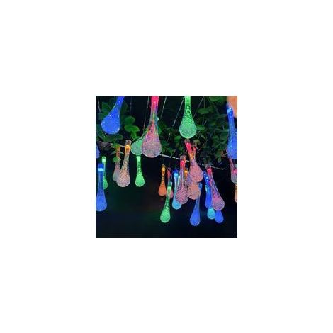 Guirlande lumineuse solaire 7M 50 LED Guirlande lumineuse 8 modes Étanche Gouttes d'eau Guirlande lumineuse de jardin (multicolore) (1/5)