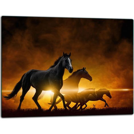 Planche à découper en verre 52x40 chevaux (1/5)