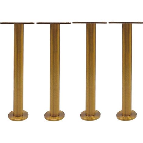 Pieds de meubles x 4, pieds de meuble de salle de bain réglables en métal, pieds de support de meuble TV en acier inoxydable, pieds de canapé dorés, titane 25 cm (1/5)