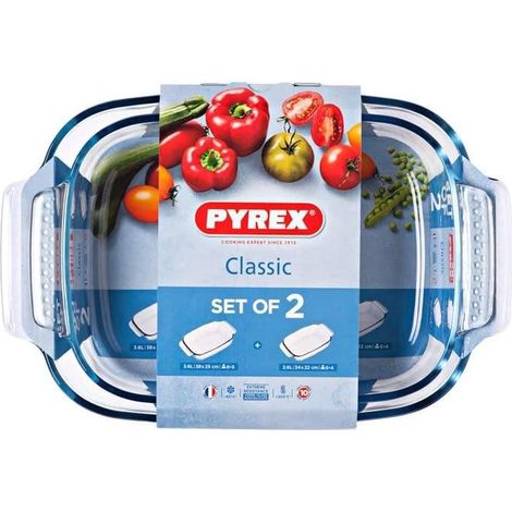 Set 2 Pirofile Pyrex 3.6L cm 38x25 - 2.6L cm 34x22 (1/3)