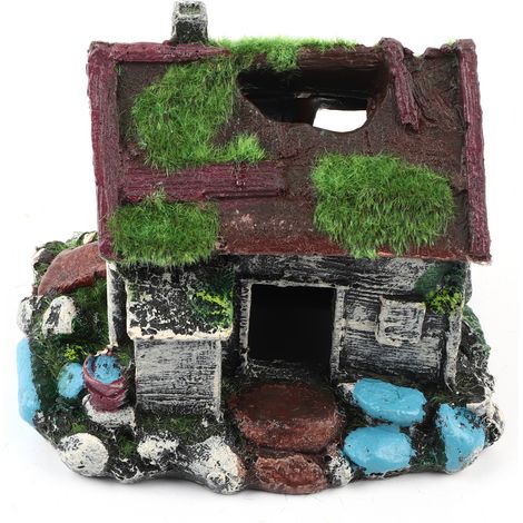 Aquarium aménagement paysager résine poissons cache maison grotte avec mousse pour ornement d'aquarium (1/5)