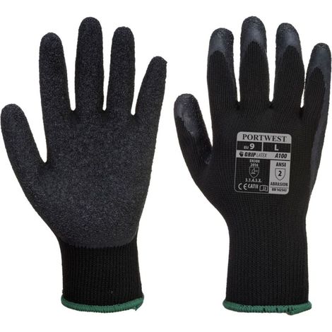 Gants Enduit Latex Noir M - Taille 8 (1/3)