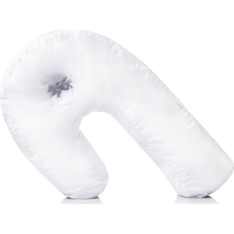 Oreiller latéral en forme de U pour soulager les douleurs cervicales et des épaules, oreiller corporel compact et profilé avec poche ergonomique pour les oreilles, amovible et lavable.-AquaForge (1/5)