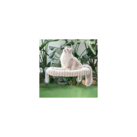 Hamac Chat Fenetre Panier Perchoir Transat Suspendu Pliable Support Etagere Cododo Lit pour Coussin Petite et Grande Chats Tapis Réversible Lavable en Machine 54 30cm (Blanc, M) (1/5)