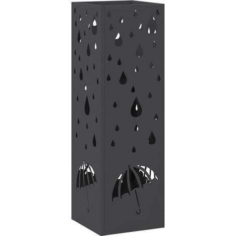 Porte-parapluie Noir 15,5 x 15,5 x 49 cm Métal CFW241324 (1/5)