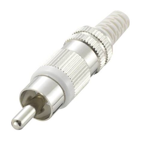 Cinch/RCA mâle, droit TRU COMPONENTS 719332 Nombre de pôles: 2 blanc 1 pc(s) S849591 (1/2)