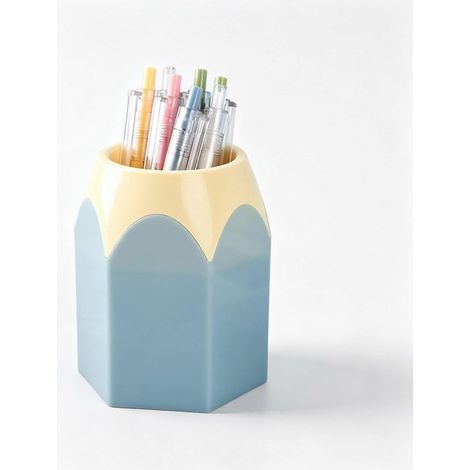 Porte-crayons coloré grande capacité organisateur de bureau pour le bureau et l'école bleu nordique (1/5)