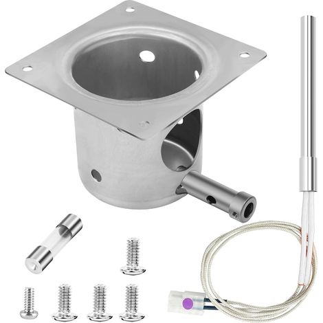Fire Burn Pot and Hot Rod Igniter Kit,  Hard Duty Fire Pot and Hot Rod/Grill Igniter with Screws and Fuse,  Replacement Parts for Traeger & Pit Boss Wood Pellet Grill Smoker (1/5)