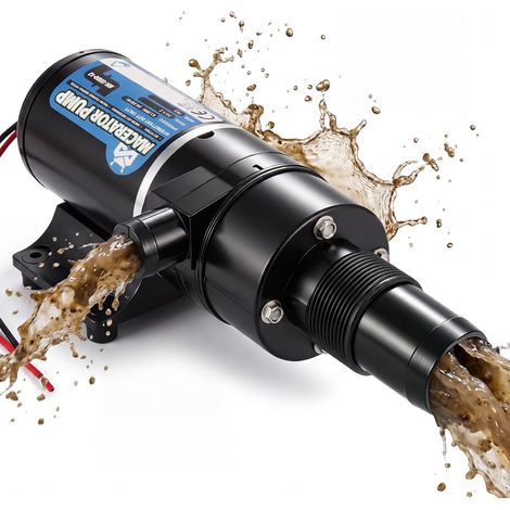 Pompe macératrice 12V CC, 32L/min Coupeur à 4 lames, protection contre les surcharges, faible bruit, pour camping-car/bateau/toilette/cuisine (1/5)