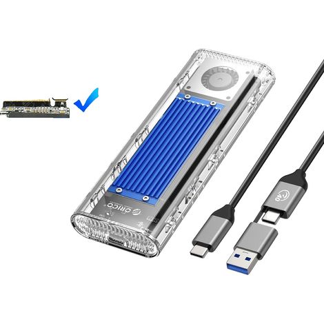 Box esterno per SSD NVMe M.2 USB4, velocità di trasferimento di 40 Gbps, ventola di raffreddamento integrata. (1/2)