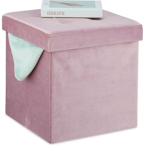 Sgabello in velluto rosa (1/5)