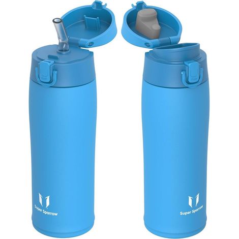 Trinkflasche Edelstahl BPAfrei Auslaufsicher 350 500 ml M- Himmelblau (1/5)