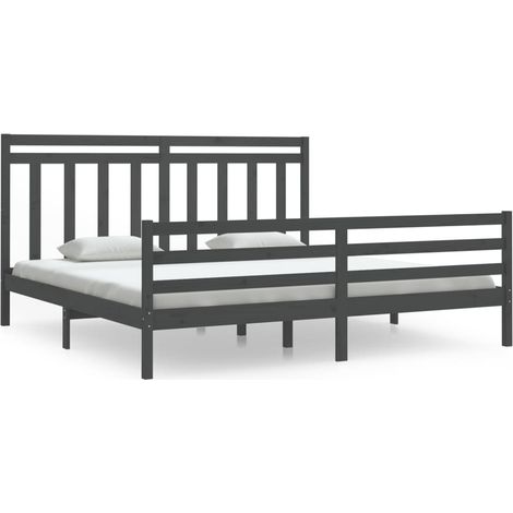 Maison Exclusive - Massivholzbett Grau 200x200 cm