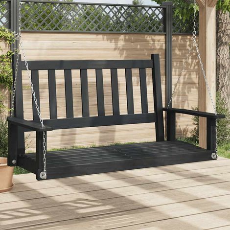 Banc de balançoire de jardin-Chaise de jardin chaînes en métal bois massif sapin 823645 (1/5)