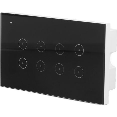 Tuya Smart 8-Wege-WLAN-Touchschalter, 147-Panel, schwarz, 95-250V/AC, CE-zertifiziert, für Hotels und Apartments. (1/5)