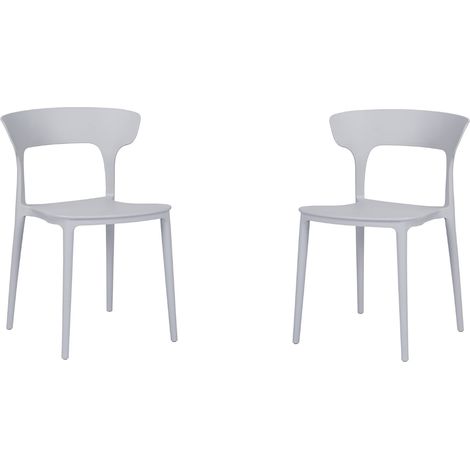 Sedia cucina moderna impilabile per interni ed esterni 2 sedie Grigio - LIAM (1/5)