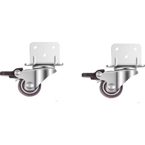 Petites roulettes pivotantes pour meubles avec frein plaque de montage en L convient pour supports de fleurs crèches 2pcs 32mm (1/5)