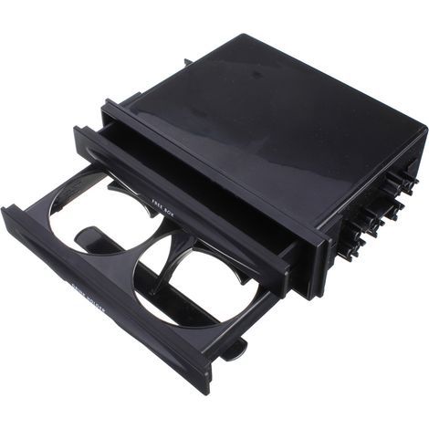 Boîte de rangement universelle double Din pour voiture, porte-gobelet pour boisson CD Radio (1/4)