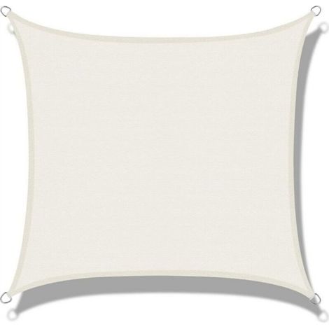 Sonnensegel (HDPE) rechteckig 4 x 6 m Creme UV-Schutz für Terrasse Camping Outdoor Garten (1/5)