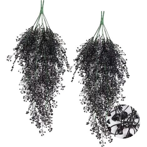 Guirlande Vigne Artificielle - Plante Fausse en Plastique pour Décoration Intérieure Extérieure - Longueur 80 cm - Noir (1/5)