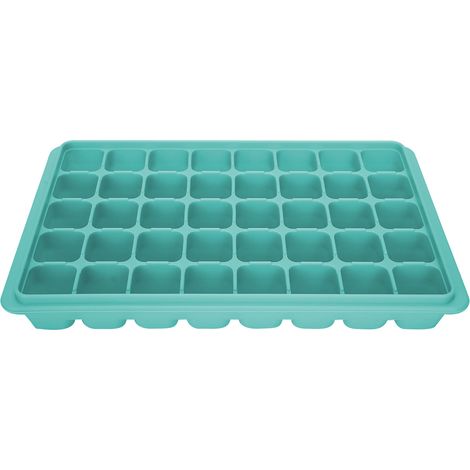 Moules à glaçons réutilisables en silicone, 40 cavités, avec couvercles, couleur vert-de-gris, pour la cuisine. (1/5)