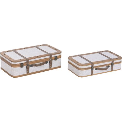 Baul Set 2 Madera Poliester 62X36X18 Borreguito (1/5)