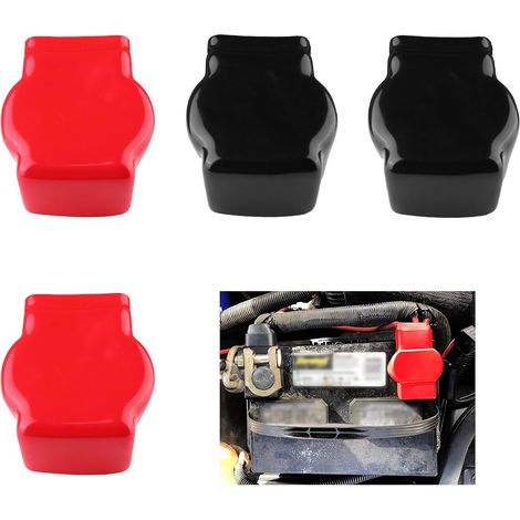 Cosse batterie coupe-circuit 2 pièces rouge noir, protection tactile, chariots, moto, médical (1/5)