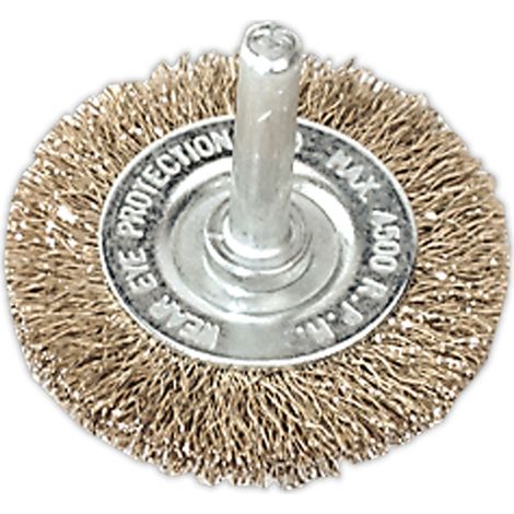 Sealey SFB50 50mm Crimped Flat Wire Brush with 6mm Shaft (1/2)