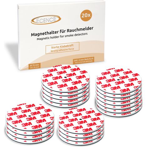 20x Magnethalterung 70mm für Rauchmelder Feuermelder Magnet-Befestigung (1/4)