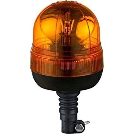 1 Gyrophare H1 12V, Base Flexible, Ampoule Halogène 55W, Véhicule