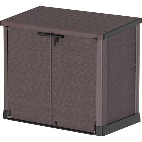 Duramax - Arcón cubre cubos exterior - 1200 L - PVC - color marrón - - (1/4)