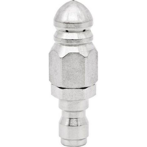 Buse De Nettoyage Canalisations - Acier Inoxydable 1/4 Pouces - 6 Jets Avant Arriere - Pour Nettoyeurs Haute Pression - 1 Piece (1/4)
