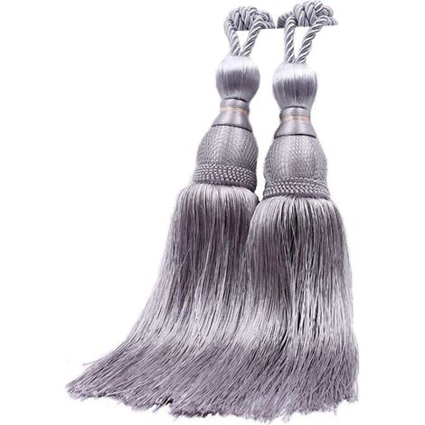Vorhängehalter - 1 Paar - Kordel aus Viskose und Nylon - Farbe Silber - Innenausstattung